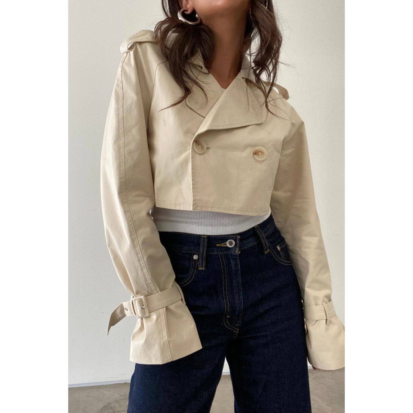 Cropped trench coat