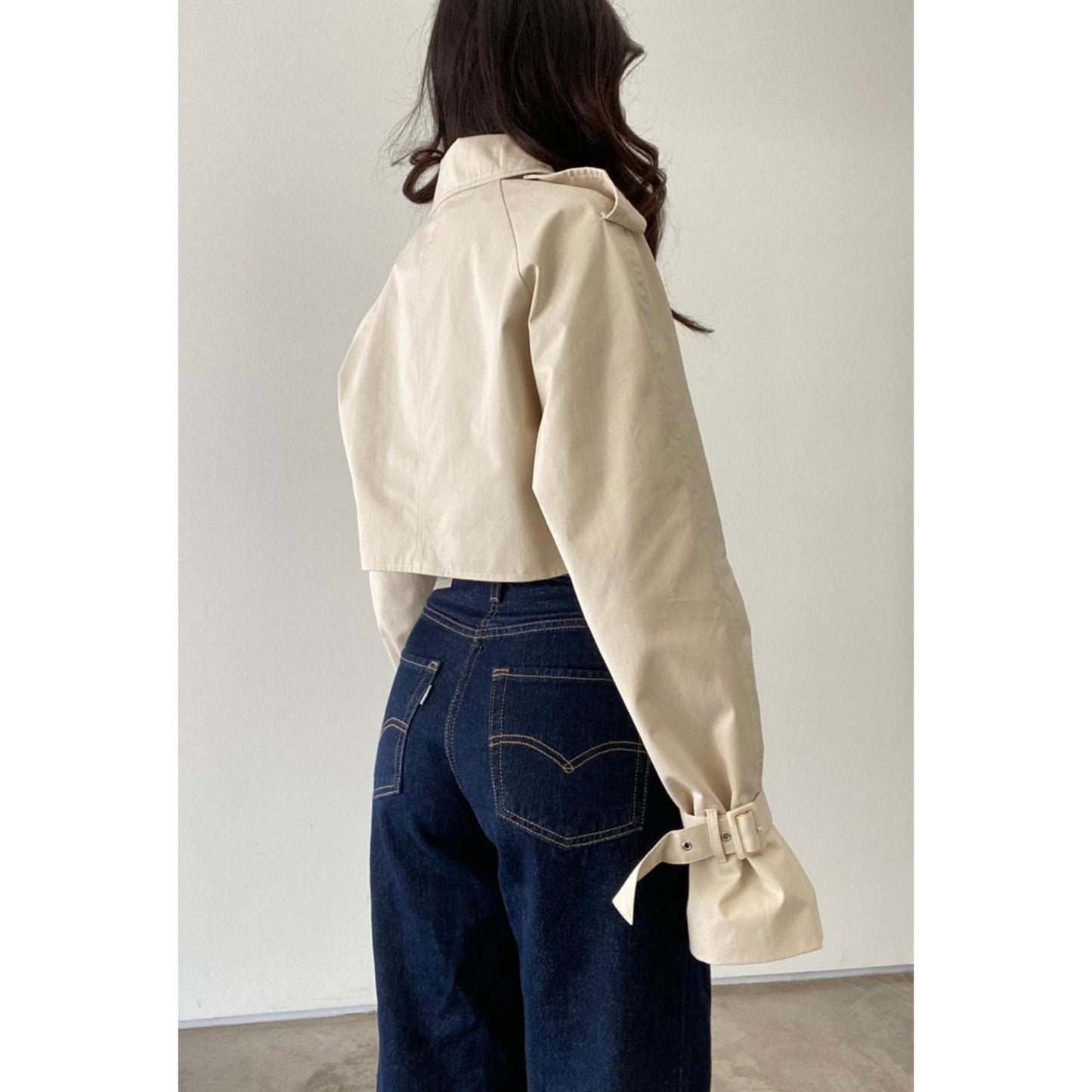 Cropped trench coat