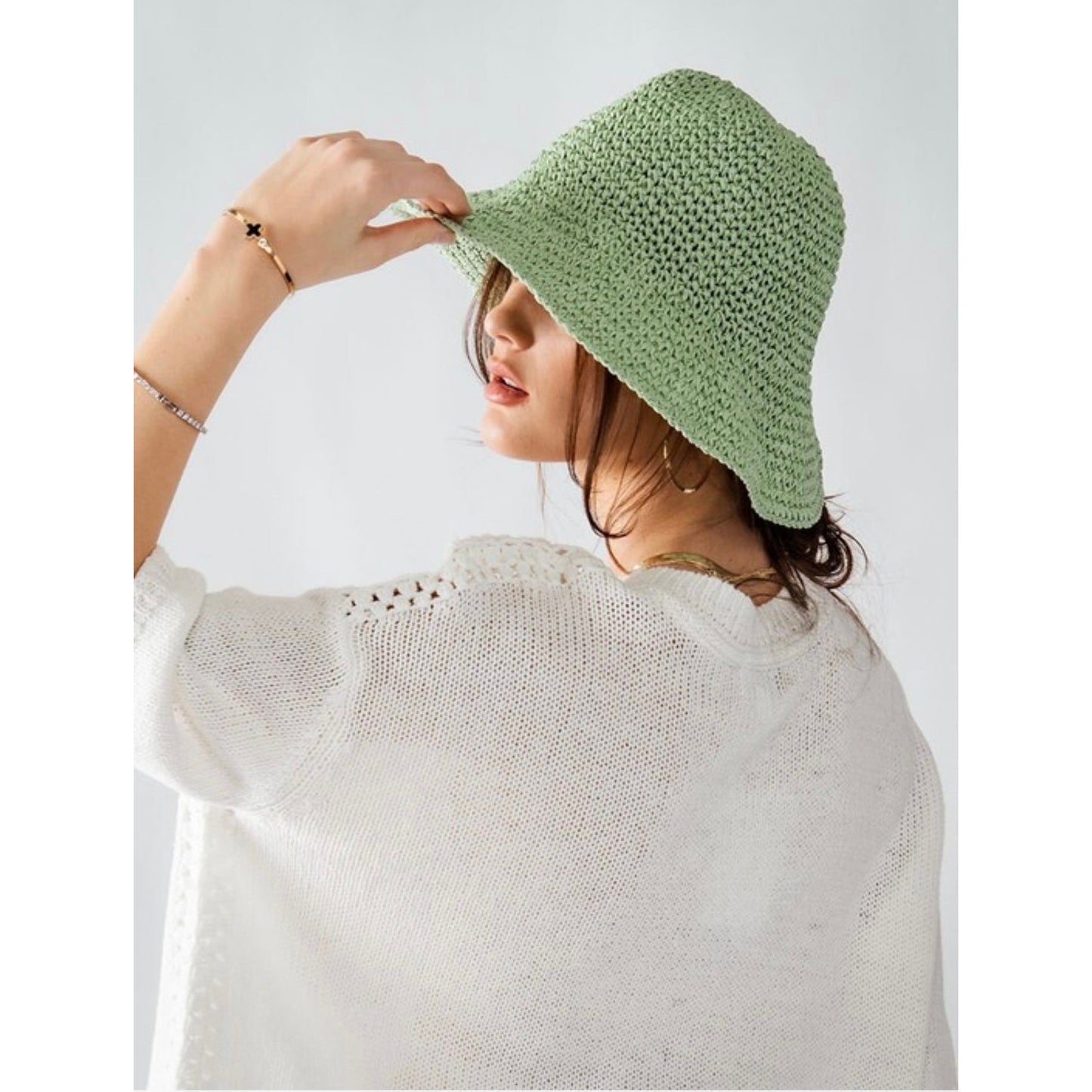 Straw bucket hat