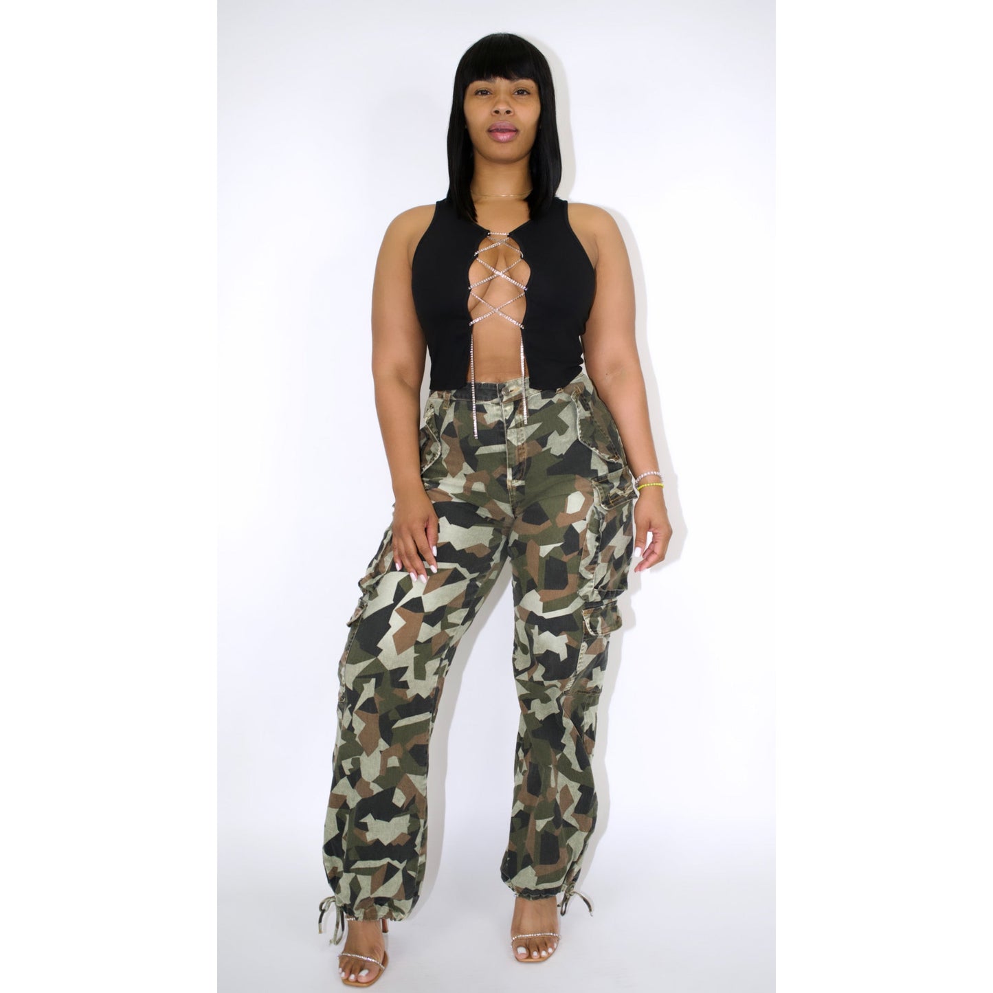 Sleeveless Rhinestone Top