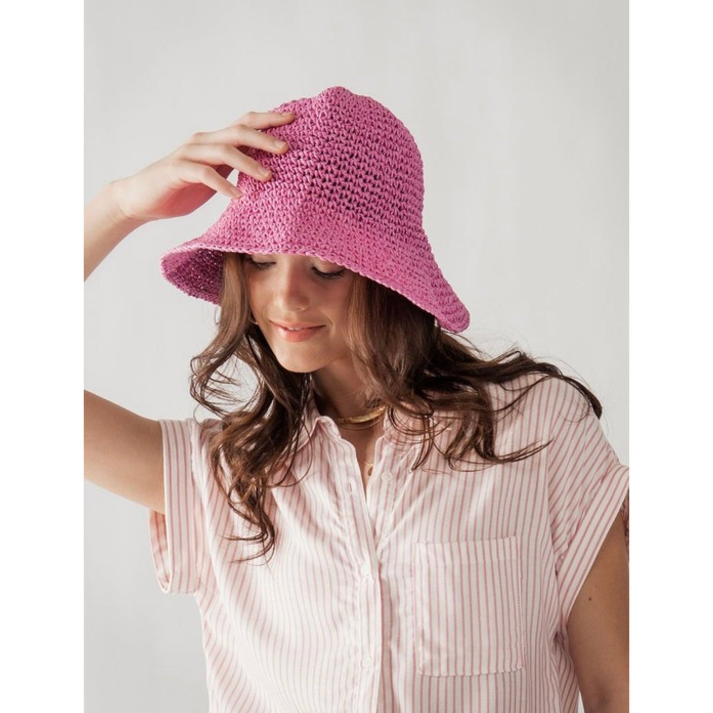 Straw bucket hat