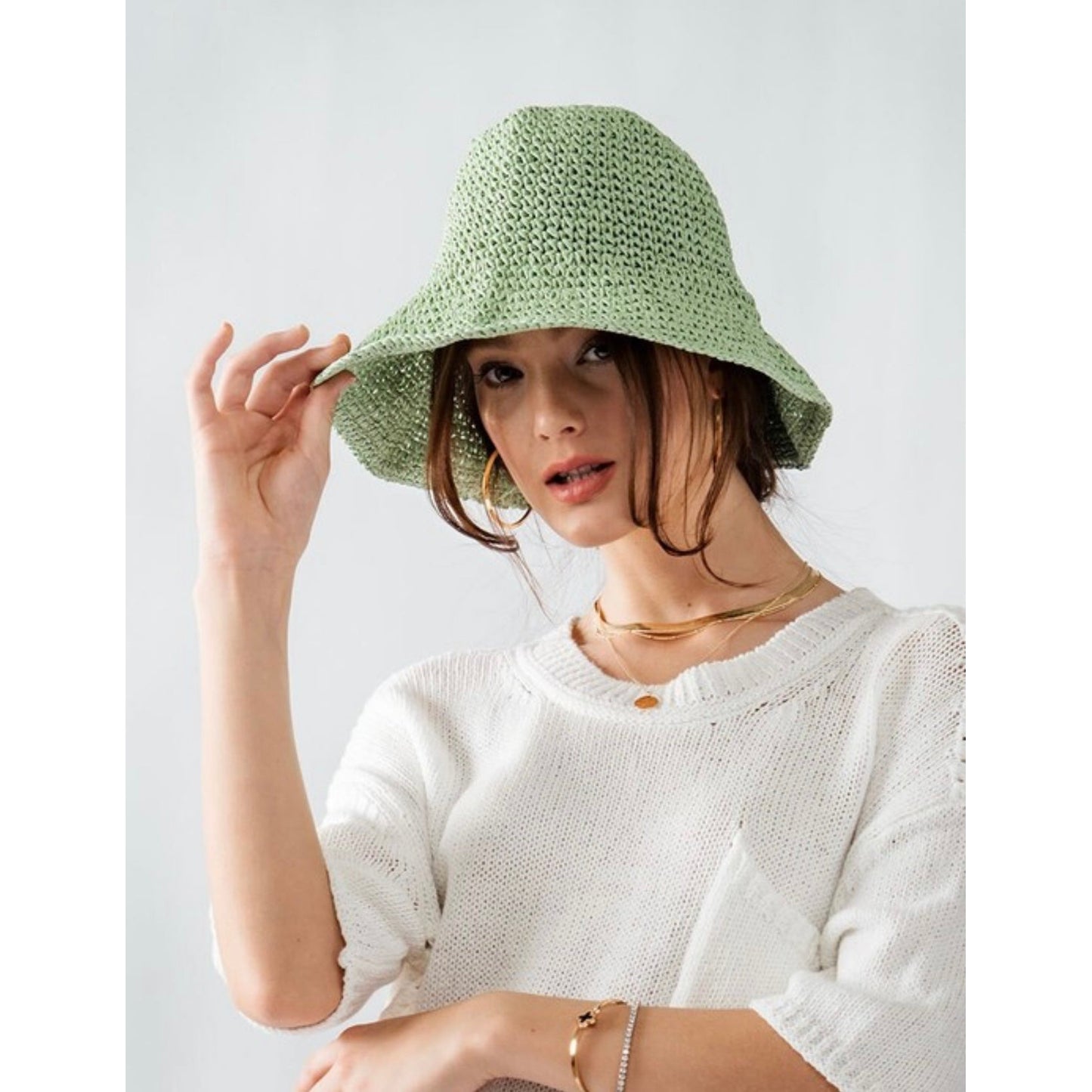 Straw bucket hat