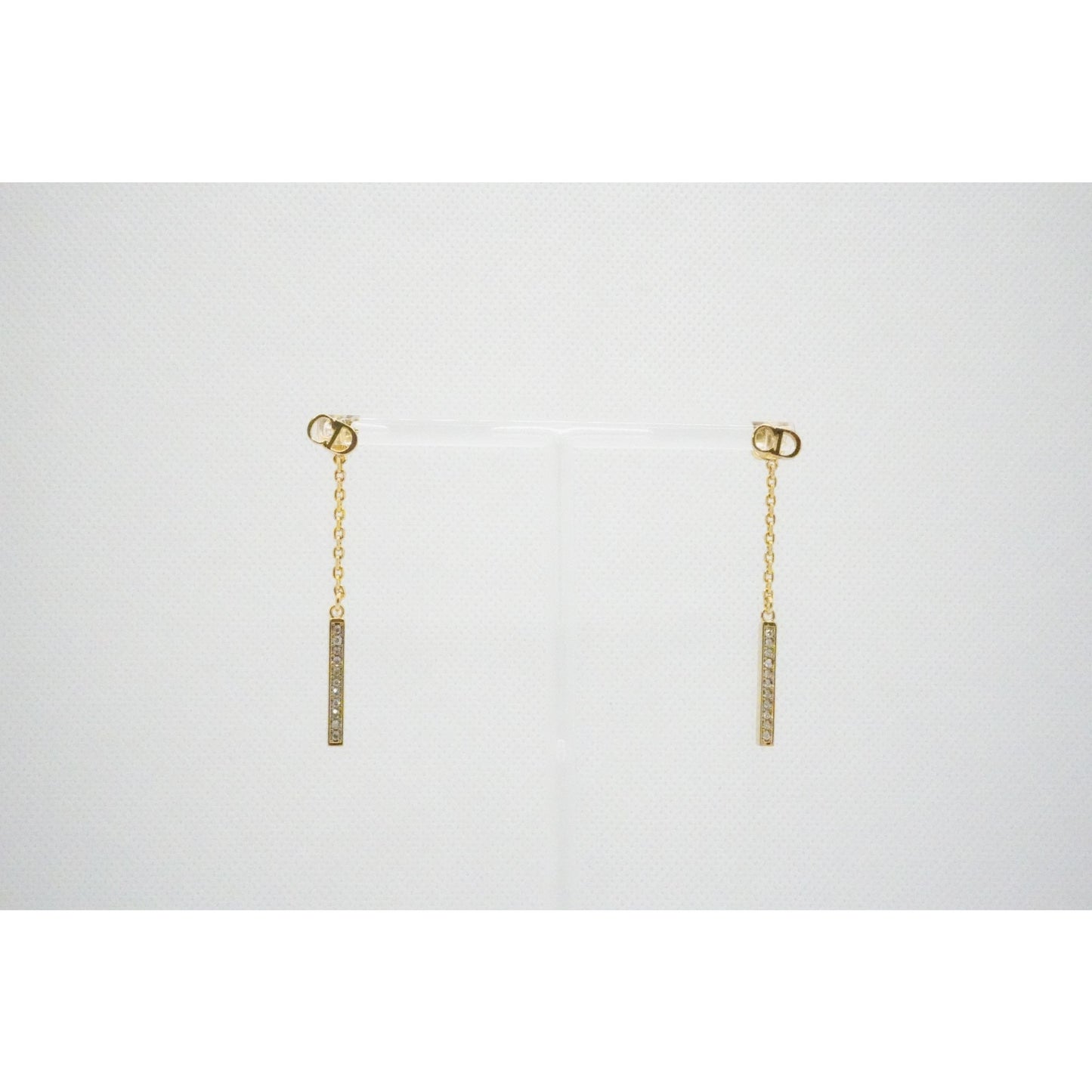 Christian Dior logo crystal drop Earring