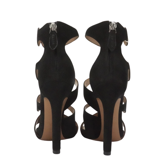 ALAIA Eyelet-embellished suede sandals