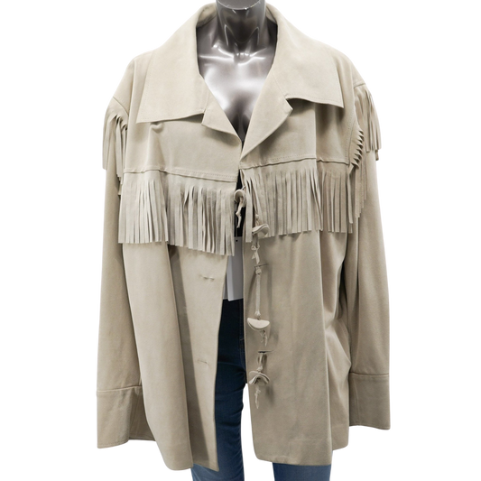 Maison Margiela Fringe-Trimmed Suede Jacket