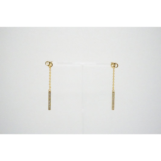 Christian Dior logo crystal drop Earring