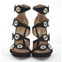  ALAIA Eyelet-embellished suede sandals