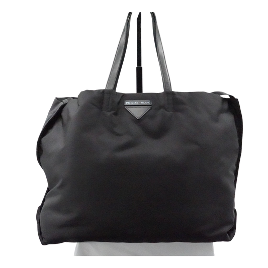 Prada Nylon Large Shopper Tote w Strap