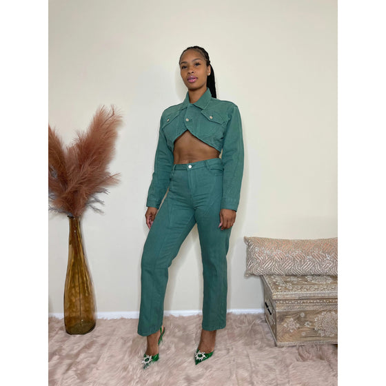 Gabby denim suit