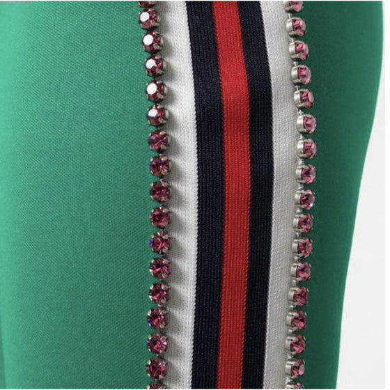 Gucci Crystal Embellished Stirrup Leggings
