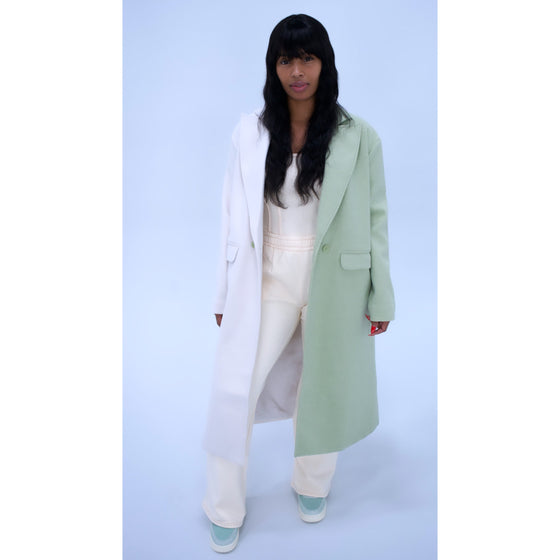 Mint Split maxi coat