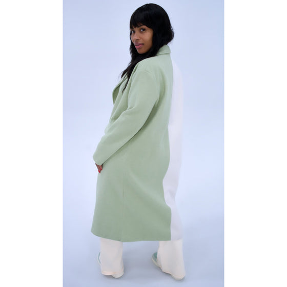 Mint Split maxi coat