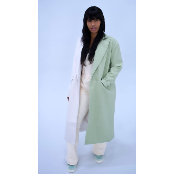 Mint Split maxi coat