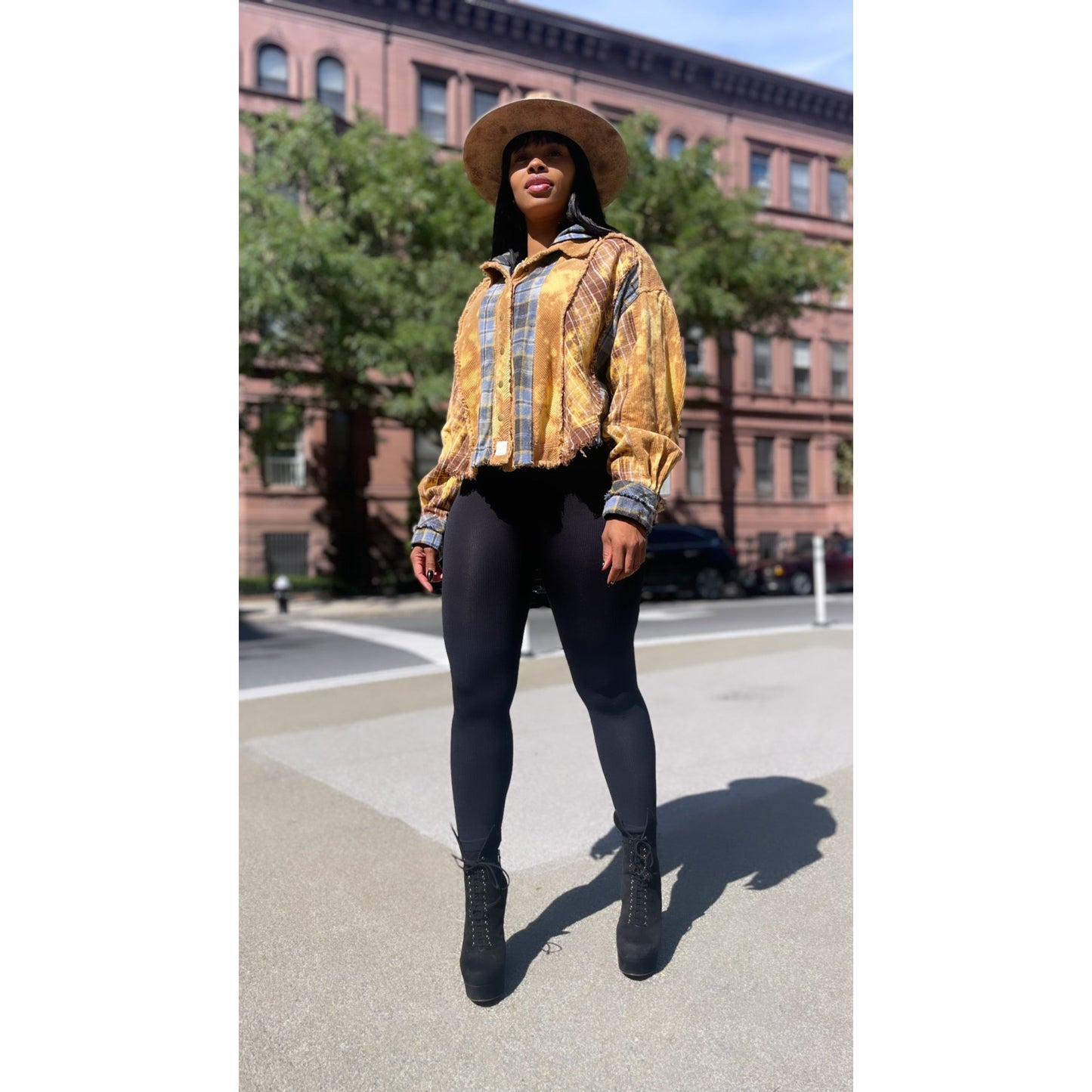 Bleach out crop Jacket