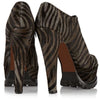 ALAIA Zebra-print calf hair platform ankle boots