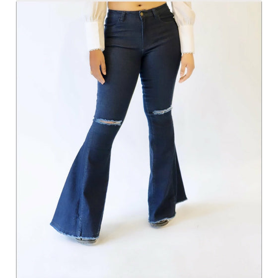 Fringed Bell Bottom Jean